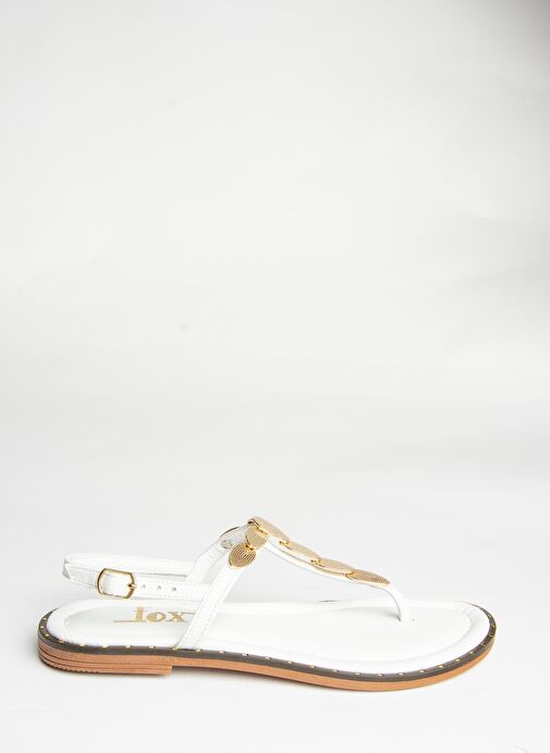 U291240103 Beyaz Hakiki Deri Parmak Arası Sandalet - Görsel 8