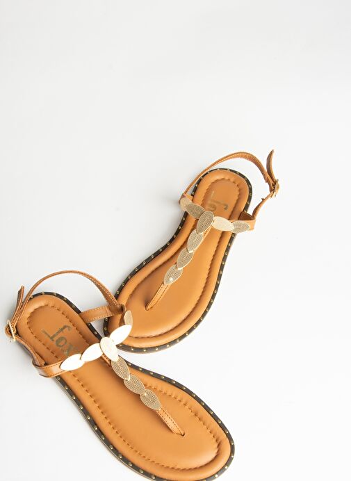 U291240103 Taba Hakiki Deri Parmak Arası Sandalet - Görsel 7