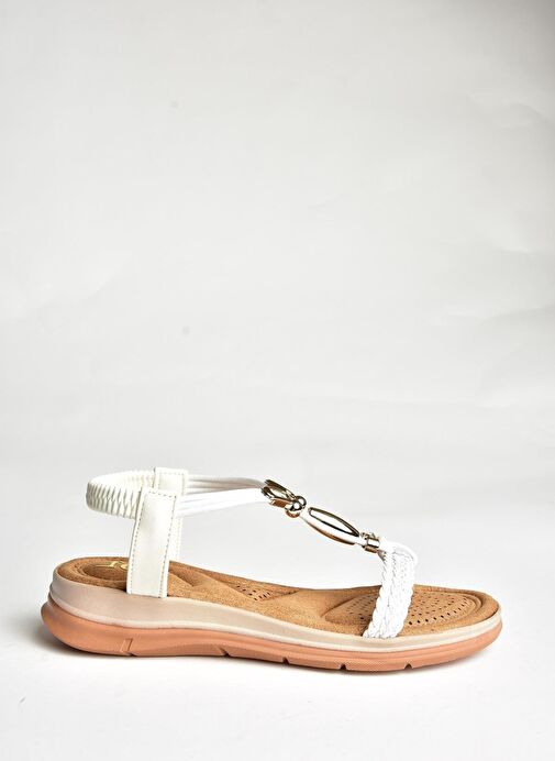 U258625209 Beyaz Kadın Sandalet - Görsel 8