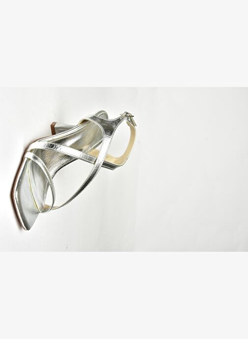 U518717509 Gümüş Alçak Topuklu Kadın Ayakkabı - Görsel 5