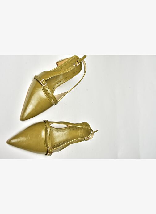 U654078709 Yeşil Kalın Topuklu Kadın Ayakkabı - Görsel 9