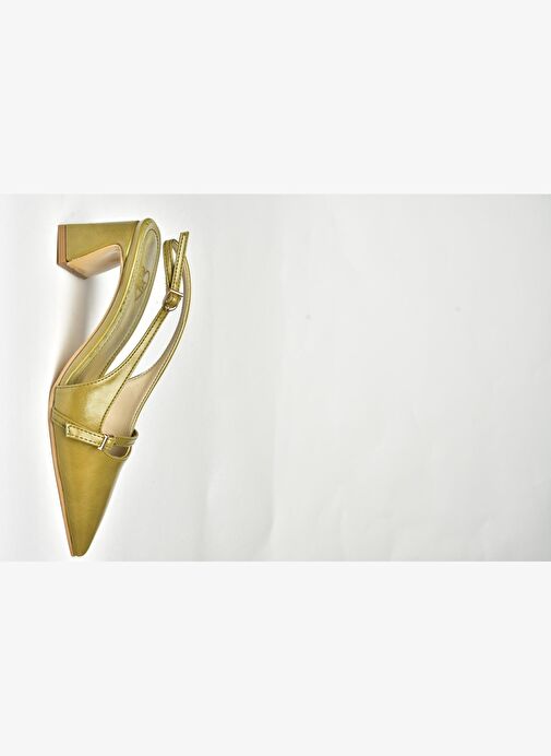 U654078709 Yeşil Kalın Topuklu Kadın Ayakkabı - Görsel 7