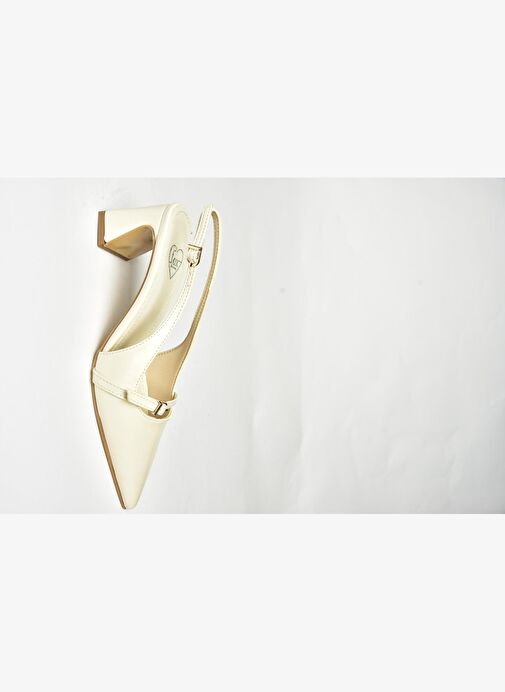 U654078709 Bej Kalın Topuklu Kadın Ayakkabı - Görsel 7