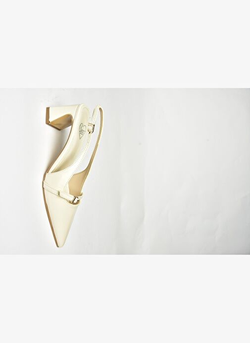 U654078709 Bej Kalın Topuklu Kadın Ayakkabı - Görsel 8