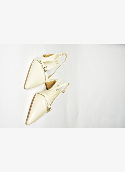 U654078709 Bej Kalın Topuklu Kadın Ayakkabı - Görsel 9