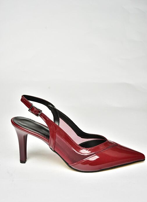 U654078908 Bordo Rugan İnce Topuklu Kadın Ayakkabı - Görsel 6