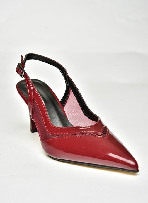 U654078908 Bordo Rugan İnce Topuklu Kadın Ayakkabı - Görsel 8