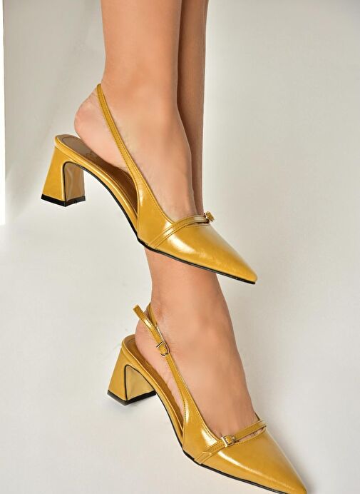 U654078709 Hardal Kalın Topuklu Kadın Ayakkabı - Görsel 4