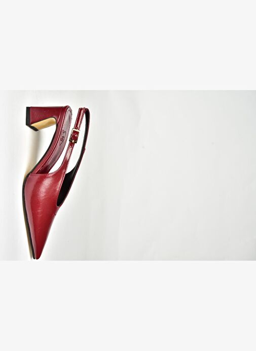 U654080009 Bordo Kalın Topuklu Kadın Ayakkabı - Görsel 7