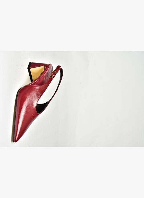 U654080009 Bordo Kalın Topuklu Kadın Ayakkabı - Görsel 8