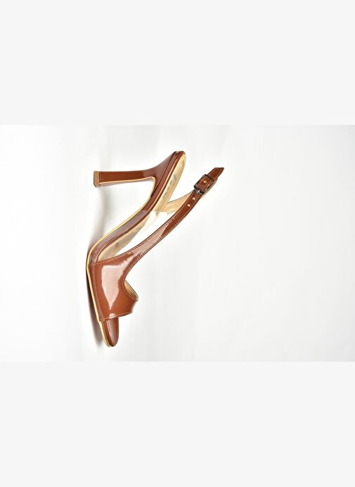 U997142808 Kahverengi Rugan İnce Topuklu Kadın Ayakkabı - Görsel 6