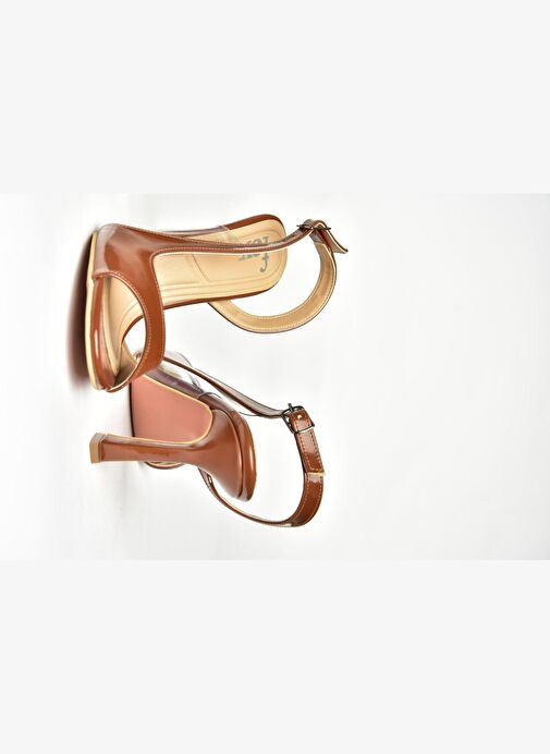 U997142808 Kahverengi Rugan İnce Topuklu Kadın Ayakkabı - Görsel 8