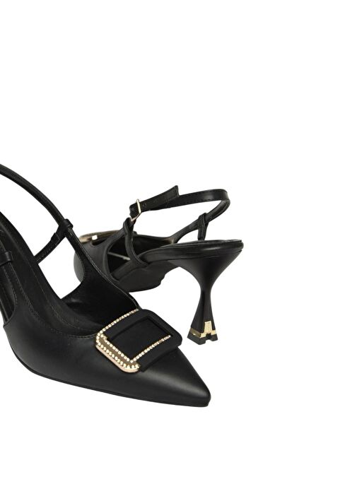 U676066809 Siyah İnce Topuklu Kadın Ayakkabı - Görsel 9