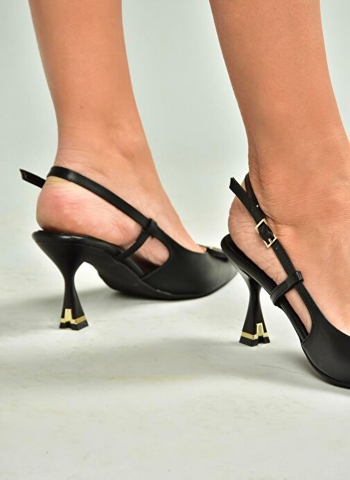 U676066809 Siyah İnce Topuklu Kadın Ayakkabı - Görsel 6