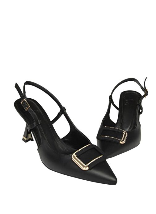 U676066809 Siyah İnce Topuklu Kadın Ayakkabı - Görsel 8