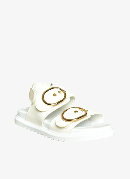 U725092109 Beyaz Kadın Sandalet - Görsel 6