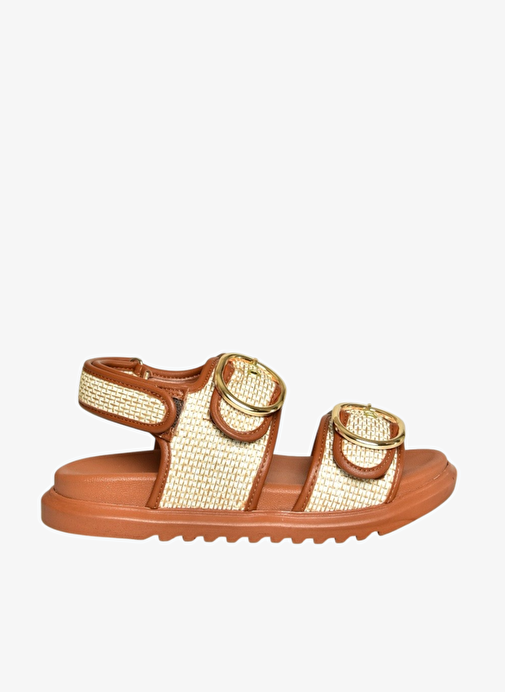 U725092117 Taba Hasır Kadın Sandalet - Görsel 7