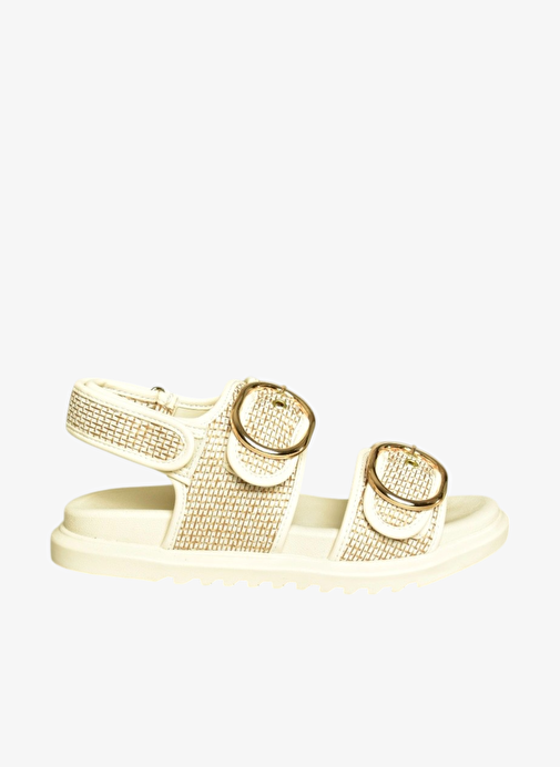 U725092117 Bej Hasır Kadın Sandalet - Görsel 7