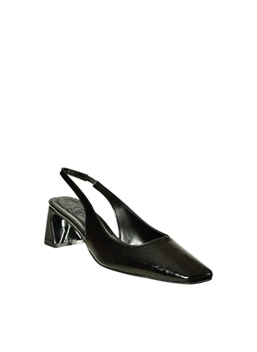 U654080509 Siyah Kalın Topuklu Kadın Ayakkabı - Görsel 6