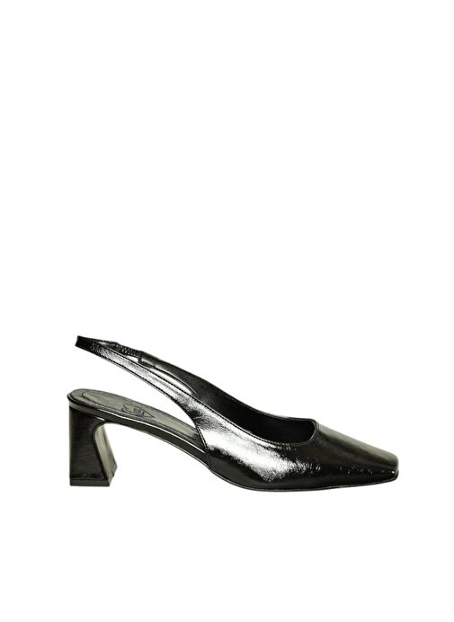 U654080509 Siyah Kalın Topuklu Kadın Ayakkabı - Görsel 7