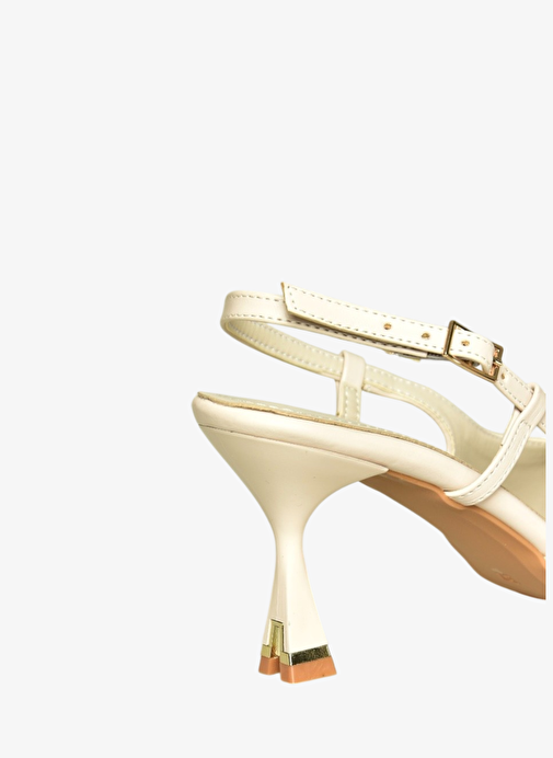 U676066809 Bej İnce Topuklu Kadın Ayakkabı - Görsel 8