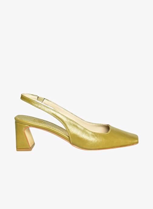 U654080509 Yeşil Kalın Topuklu Kadın Ayakkabı - Görsel 7