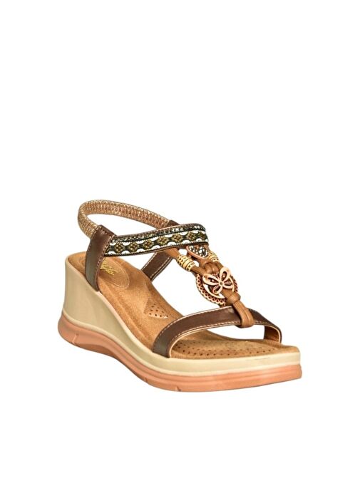 U258926809 Bakır Dolgu Tabanlı Kadın Sandalet - Görsel 7