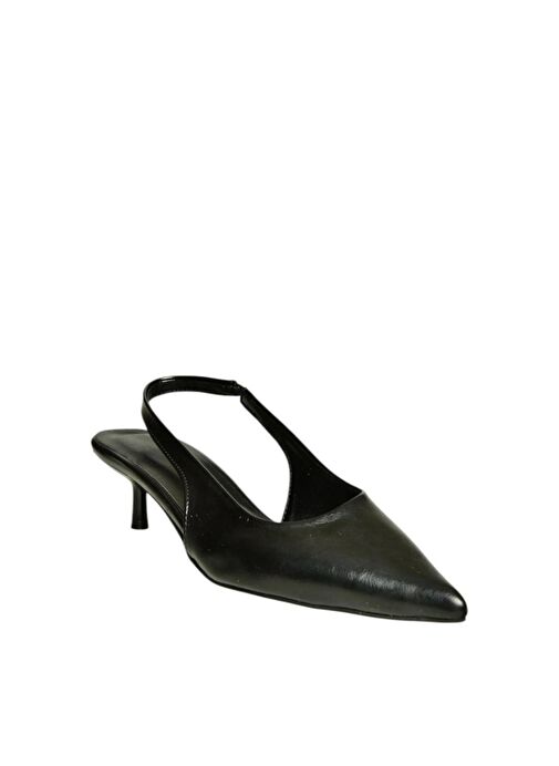 U518439809 Siyah Alçak Topuklu Kadın Ayakkabı - Görsel 6