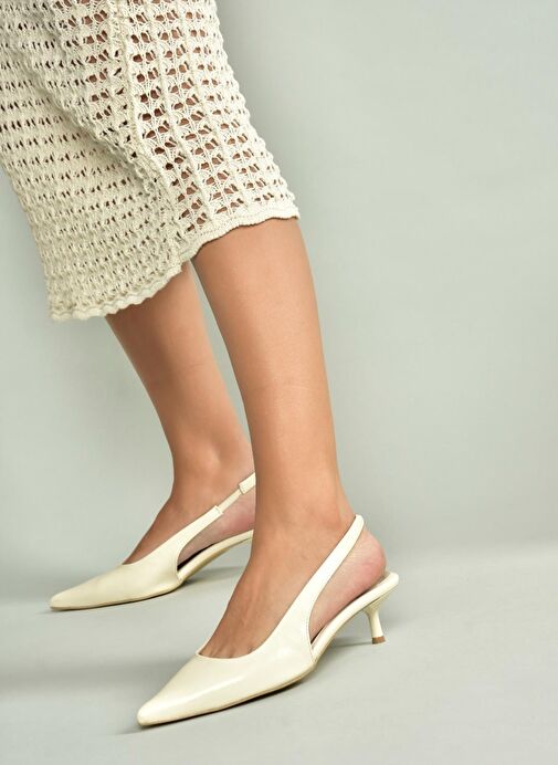 U518439809 Bej Alçak Topuklu Kadın Ayakkabı - Görsel 3