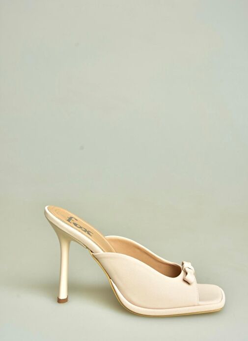 U997451204 Ten Kumaş İnce Topuklu Kadın Terlik - Görsel 4