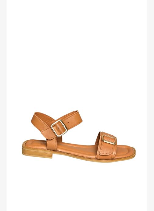 U944834003 Taba Hakiki Deri Kadın Sandalet - Görsel 7