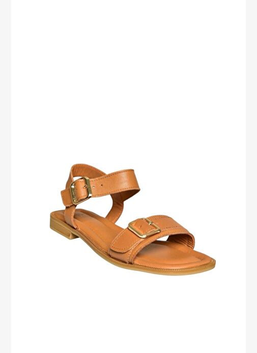 U944834003 Taba Hakiki Deri Kadın Sandalet - Görsel 6