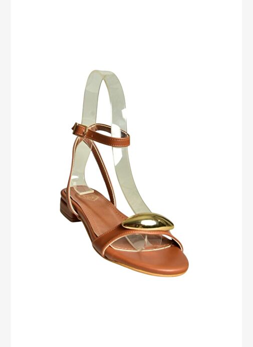 U726017209 Taba Alçak TopuklU Kadın Sandalet - Görsel 4