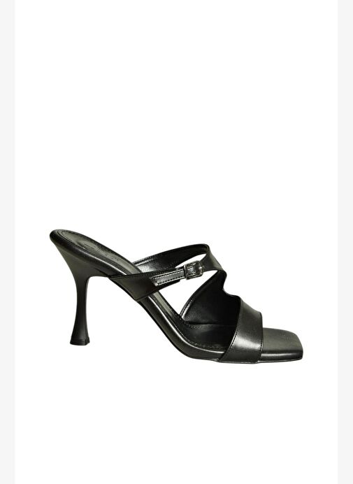 U590034409 Siyah Topuklu Kadın Terlik - Görsel 7