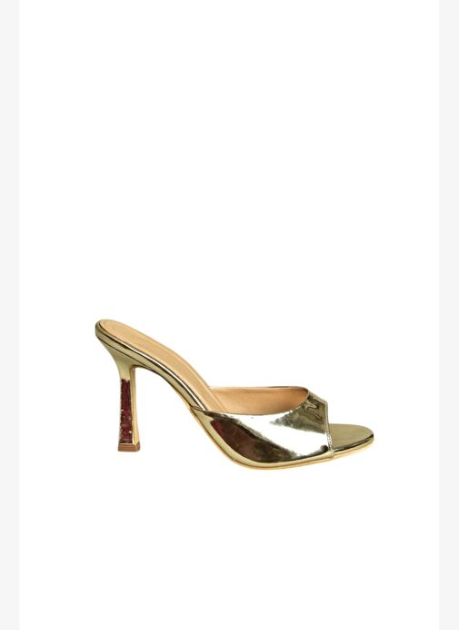 U997062834 Altın Ayna İnce Topuklu Kadın Terlik - Görsel 7