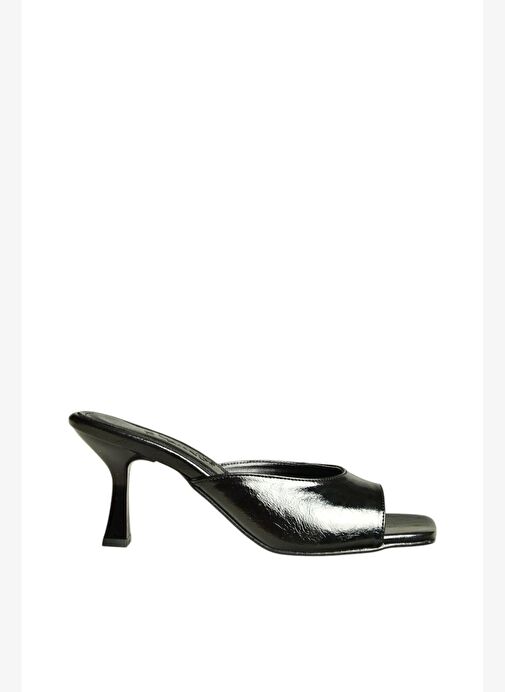 U654080909 Siyah Topuklu Kadın Terlik - Görsel 6