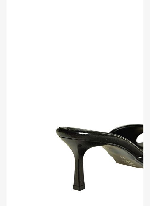 U654081009 Siyah Sivri Burunlu Topuklu Kadın Terlik - Görsel 7