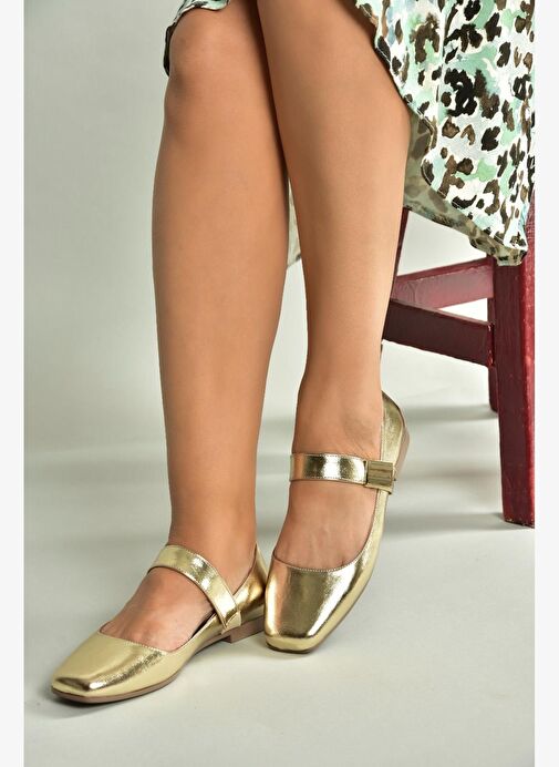 U726454508 Altın Rugan Kadın Babet - Görsel 4