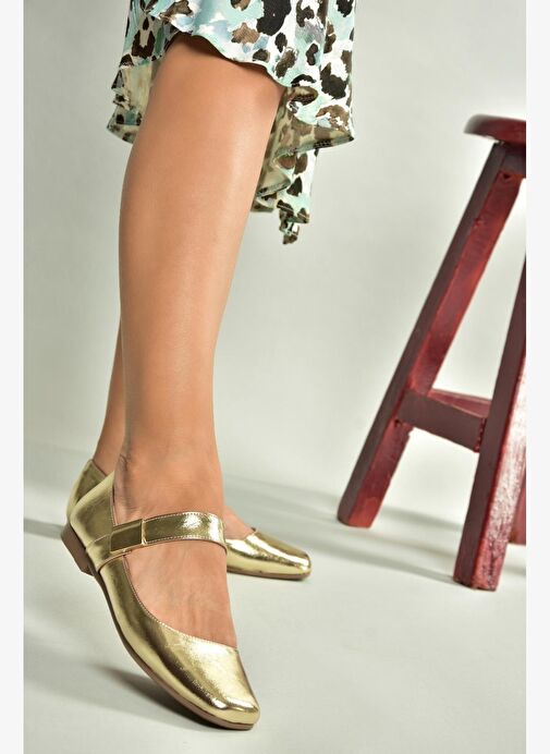 U726454508 Altın Rugan Kadın Babet - Görsel 5