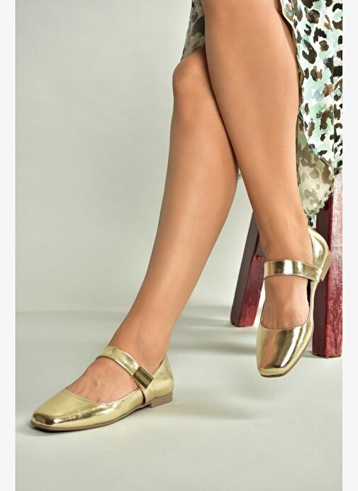 U726454508 Altın Rugan Kadın Babet - Görsel 2