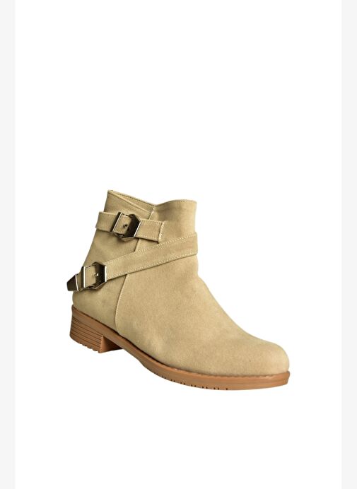 A726193402 Bej Süet Kadın Bot - Görsel 6