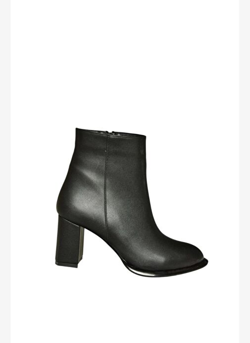 V590166309 Siyah Kalın Topuklu Klasik Kadın Bot - Görsel 7