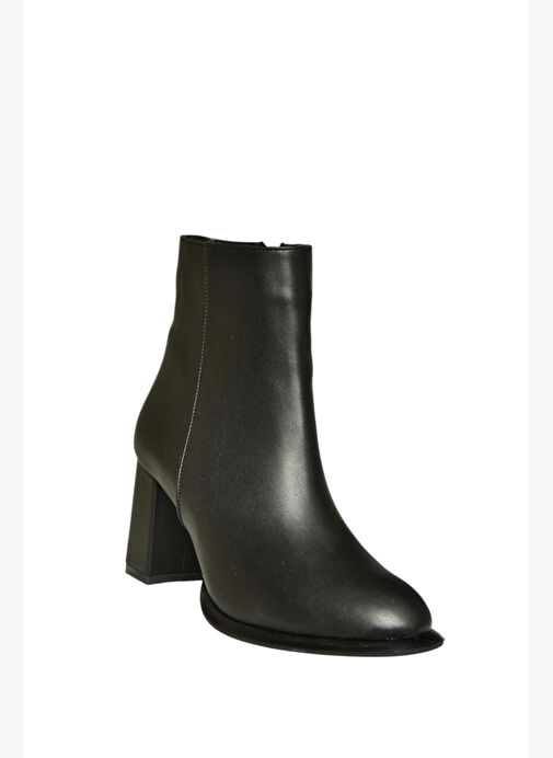 V590166309 Siyah Kalın Topuklu Klasik Kadın Bot - Görsel 6