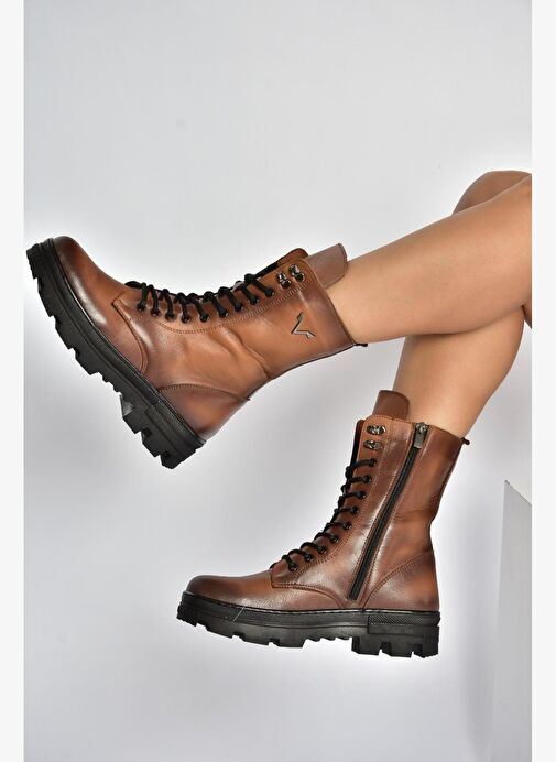 V999049103 Taba Hakiki Deri Kadın Postal Bot - Görsel 2