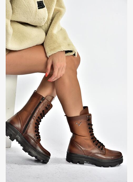 V999049103 Taba Hakiki Deri Kadın Postal Bot - Görsel 6