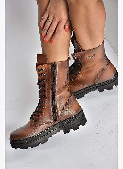 V999049103 Taba Hakiki Deri Kadın Postal Bot - Görsel 4