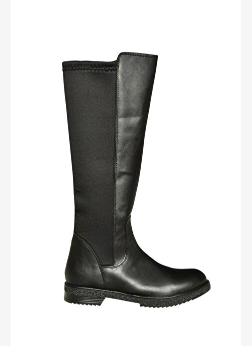 V965010009 Siyah Arkası Dalgıç Kumaş Streç Kadın Çizme - Görsel 8