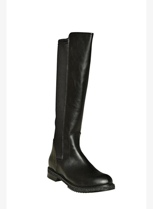 V965010009 Siyah Arkası Dalgıç Kumaş Streç Kadın Çizme - Görsel 7