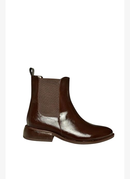 V312367309 Kahverengi Alçak Topuklu Kadın Bot - Görsel 7