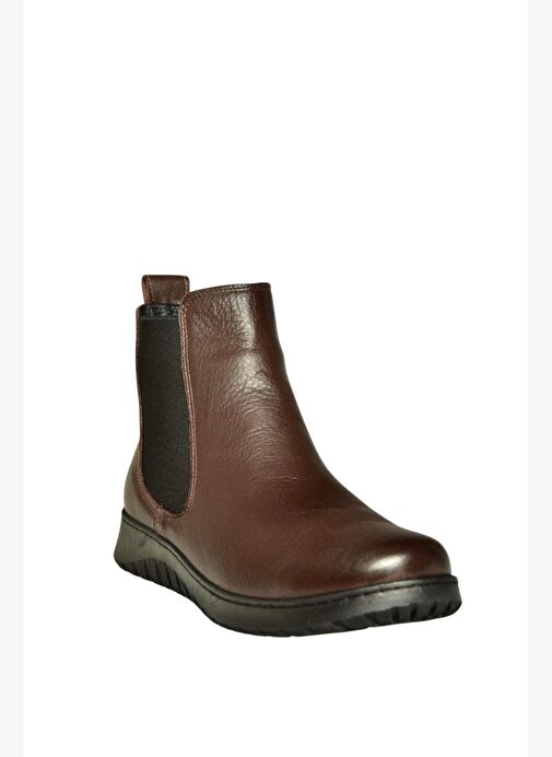 V324501103 Kahverengi Hakiki Deri Kadın Bot - Görsel 6